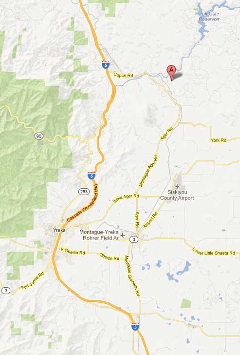 How to get to Hornbrook from Yreka and Montague
